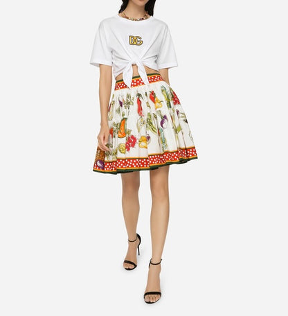 GONNA CORTA A CERCHIO DI POPELINA D&G