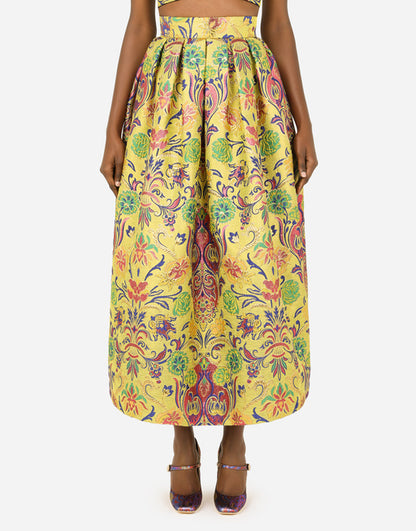 GONNA A TUBA IN LUREX JACQUARD FLOREALE D&G