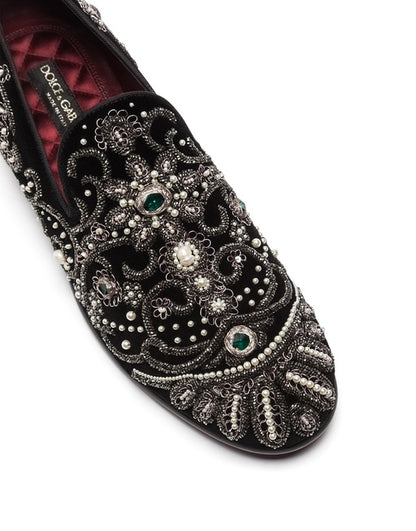 Velvet slipper con cristalli