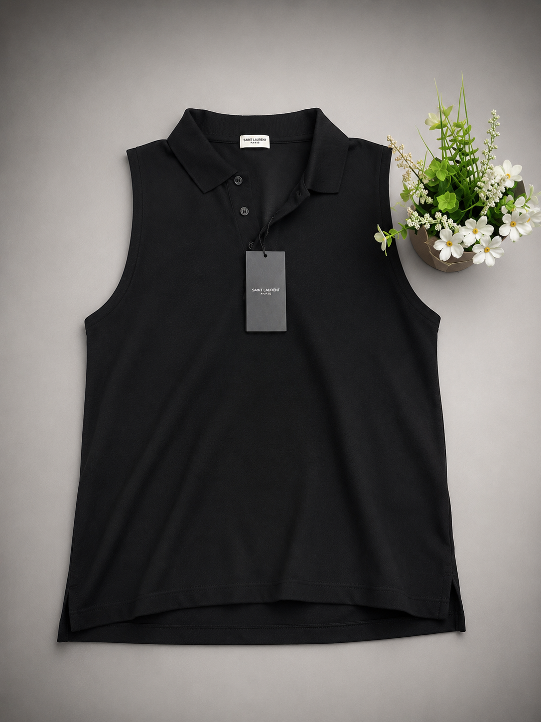 Polo smanicata Saint Laurent nuove