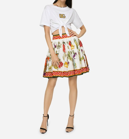 GONNA CORTA A CERCHIO DI POPELINA D&G