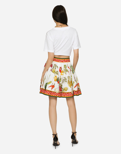 GONNA CORTA A CERCHIO DI POPELINA D&G