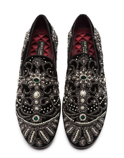 Velvet slipper con cristalli