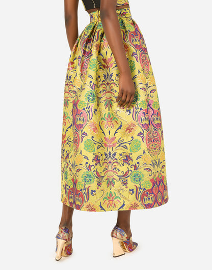 GONNA A TUBA IN LUREX JACQUARD FLOREALE D&G